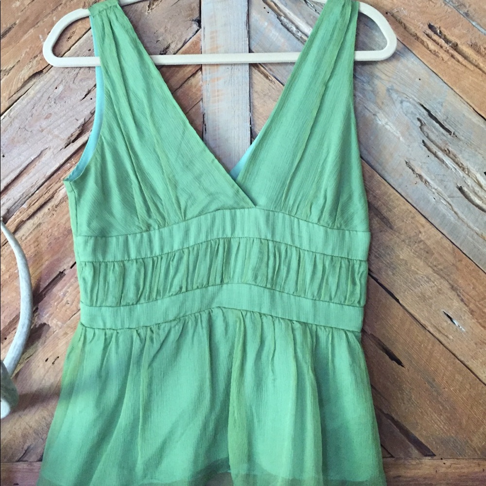 Chartreuse silk chiffon dress top